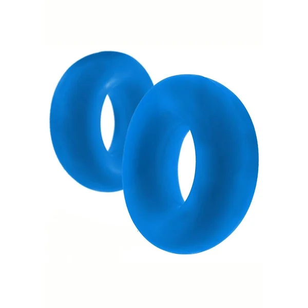 Hunkyjunk Stiffy Bulge Silicone Cock Rings (2 pack) – Teal Ice