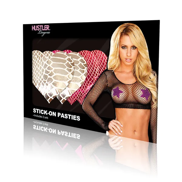 Hustler Pasties - Heart Silver & Pink