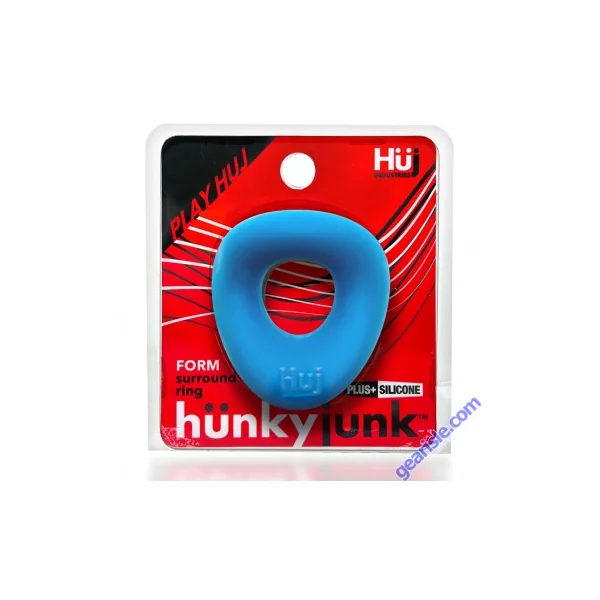 Hünkyjunk Form Cockring Teal Ice Curved Silicone Oxballs