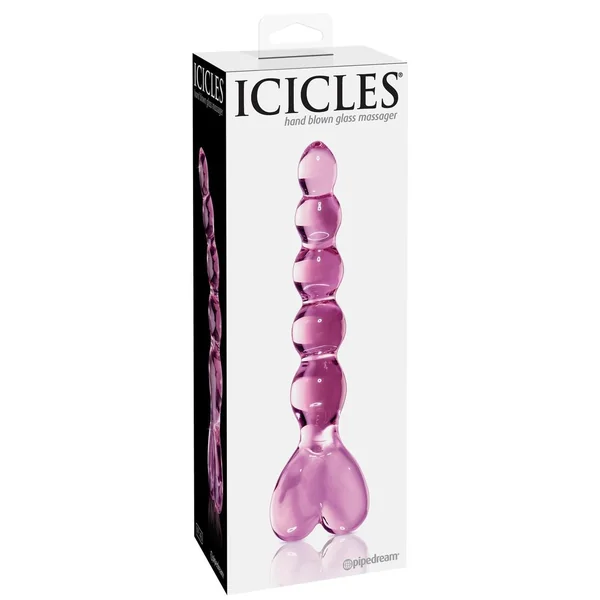 Icicles No 43 Beaded Glass Pink