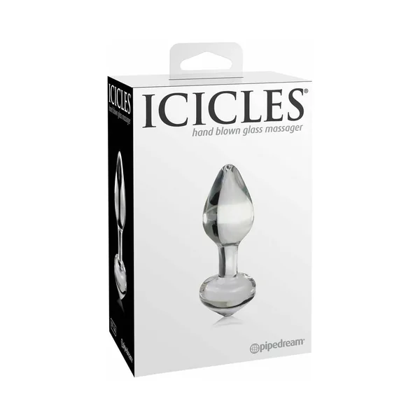 Icicles No. 44 Glass Anal Plug 3.25 inches Clear
