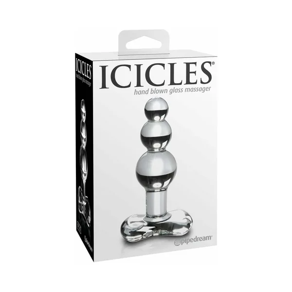 Icicles No. 47 Beaded 4 inches Glass Anal Plug Clear