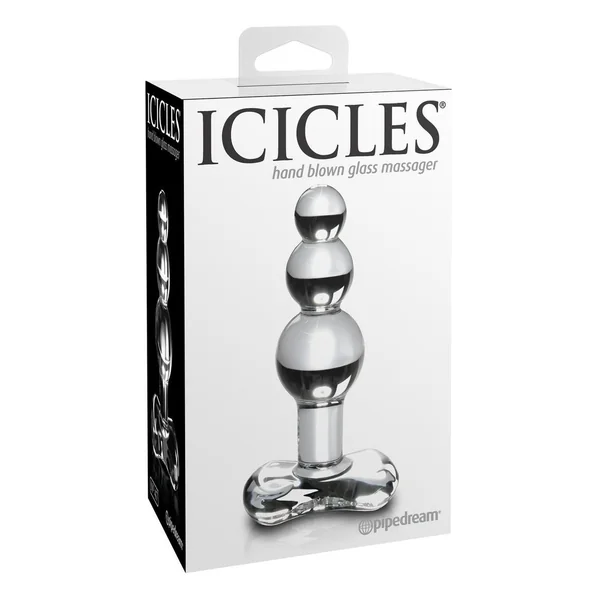 Icicles No 47 Beaded Glass Anal Plug Clear