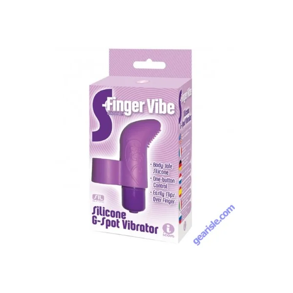 Icon The 9'S S Finger Vibe Silicone G Spot Vibrator Purple