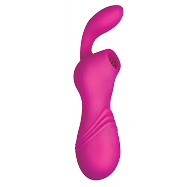 Infinitt Suction Massager Two Rechargeable Silicone Vibrator – Pink