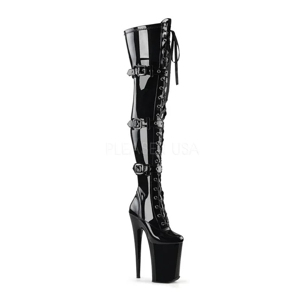 INFINITY-3028 Platform Boot | Black Patent