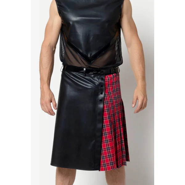 INGVALD Faux Leather Kilt