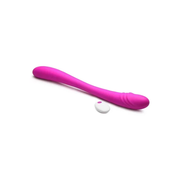Inmi 7X Double Down Rechargeable Silicone Double Dildo with Remote Control – Purple