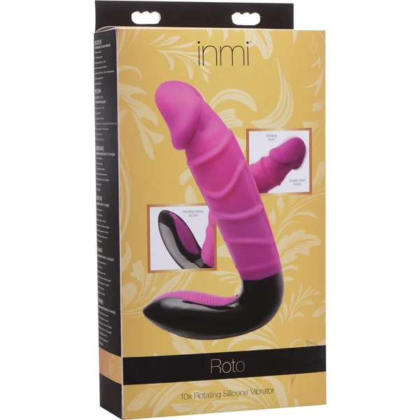 Inmi Roto 10x Rotating Silicone G Spot Vibrator Pink 8 Inch