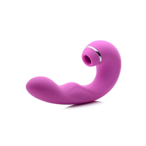 Inmi Shegasm 5 Star Tapping Silicone Rechargeable G-Spot Vibrator with Suction – Pink