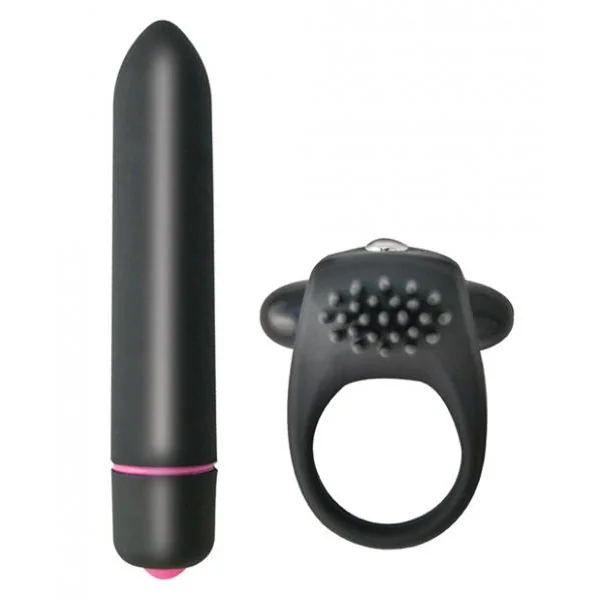 Intense Cockring & Bullet Vibrator Black