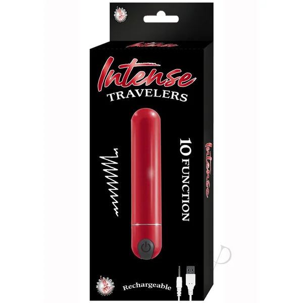Intense Travelers Aluminum Rechargeable Vibrator - Red