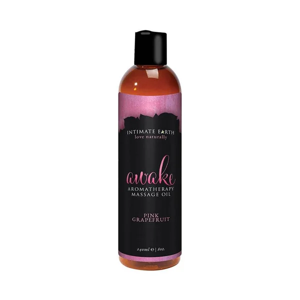 Intimate Earth - Aromatherapy Massage Oil - Awake - Black Pepper & Pink Grapefruit - 8oz