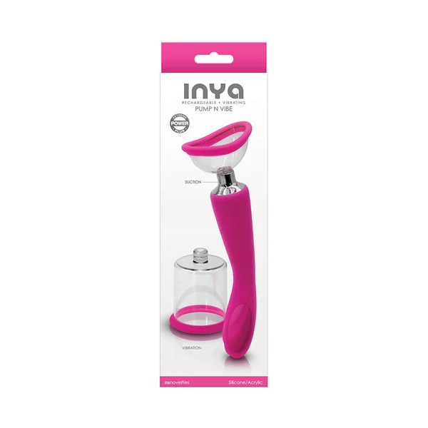 Inya Pump And Vibe With Interchangeable Suction Cups - Pink