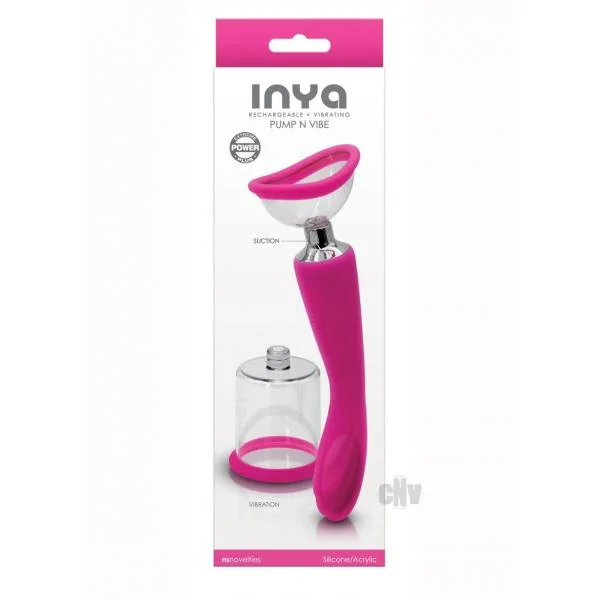 Inya Pump And Vibe With Interchangeable Suction Cups - Pink