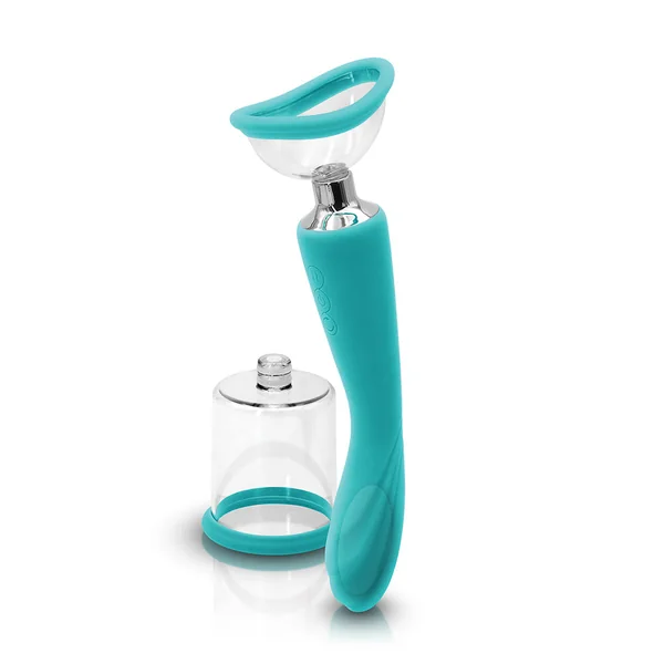 Inya Pump And Vibe With Interchangeable Suction Cups - Teal
