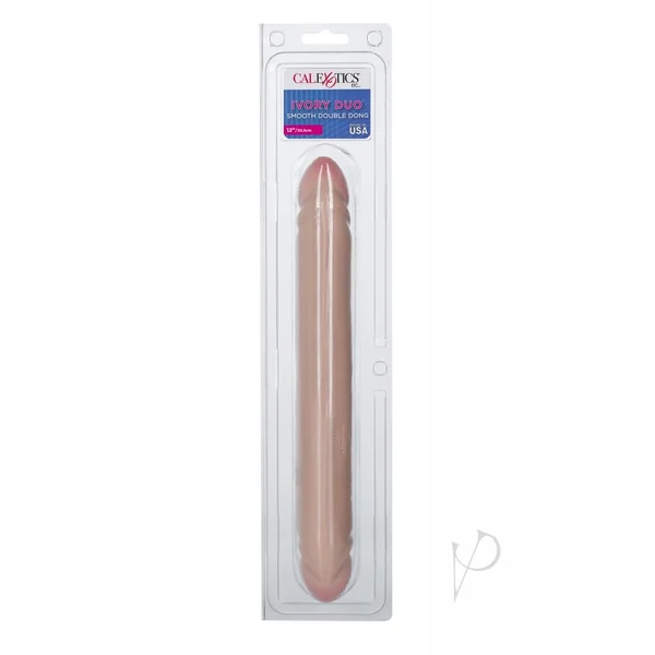 IVORY DUO SMOOTH Realstic Double Ended Dildo 12 INCH IVORY