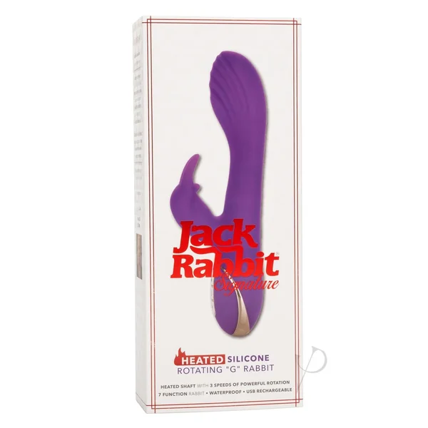 Jack Rabbit Signature Heated Silicone Rotating G Rabbit Rechargeable Vibrator - Purple