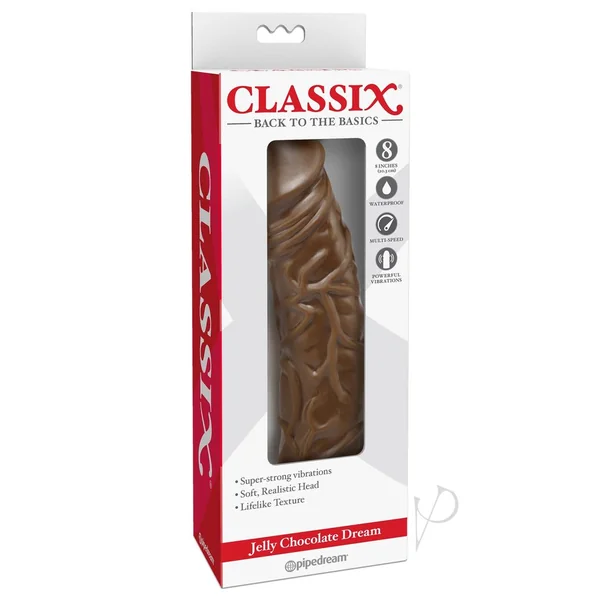Jelly Chocolate Dream No 2 Realistic Vibrator 8 Inch Brown