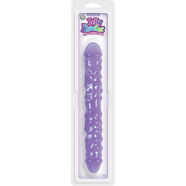 Jelly Rancher Rippled Double Dong Purple 12 Inch