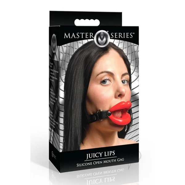 Juicy Lips Silicone Open Mouth Gag - Red