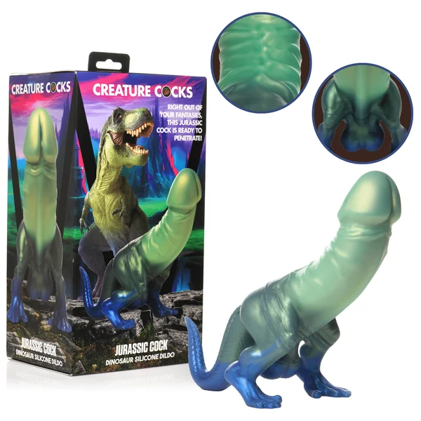 Jurassic Harness Compatible Cock Dinosaur Suction Cup Silicone Fantasy Dildo