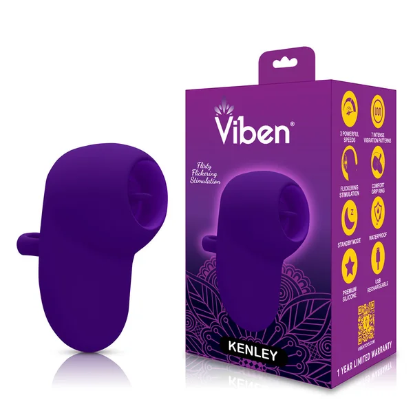 Kenley Violet Flickering Finger Vibrator Silicone