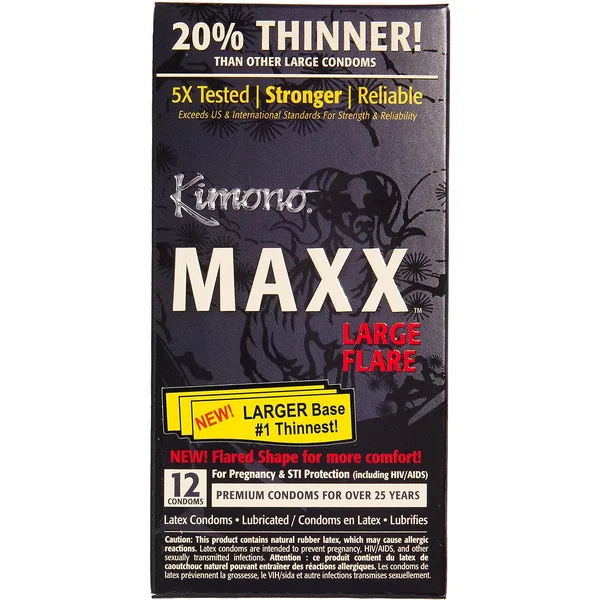 Kimono MAXX Large Flare Condoms - 12 pk