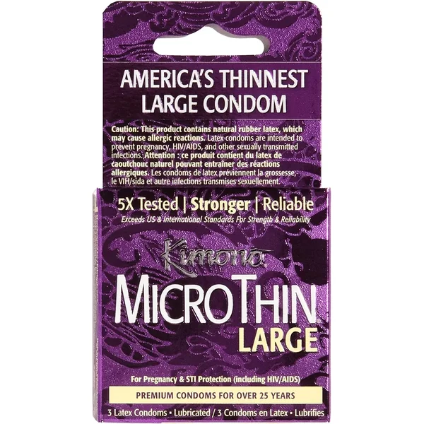 Kimono Micro Thin Large Condoms – 3 Pack