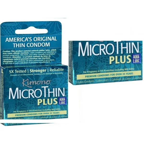 Kimono MicroThin Plus Auq Lube Condoms 3 Pack