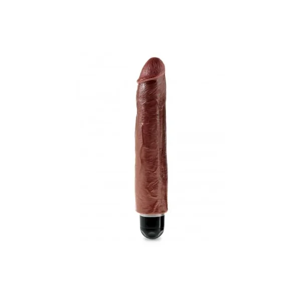 King Cock 10 inches Vibrating Stiffy Brown