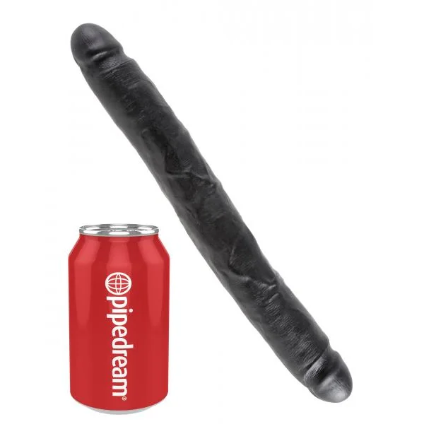 King Cock 12" Slim Double Dildo – Black