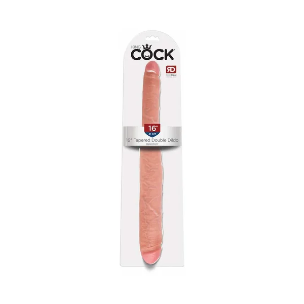 King Cock 16 inches Tapered Double Dildo Realistic Beige