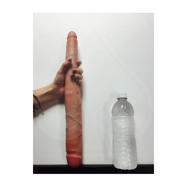 King Cock 16" Tapered Double Dildo – Beige