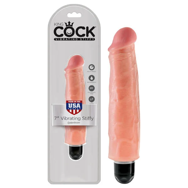 King Cock 7 Inch Vibrating Stiffy 17.8 cm Vibrating Dong