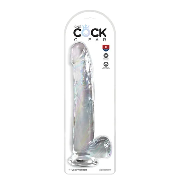 King Cock Clear 11' Cock w/Balls - Clear