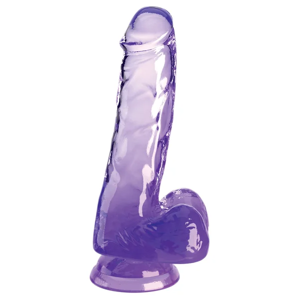 King Cock Clear 6" with Balls - Purple