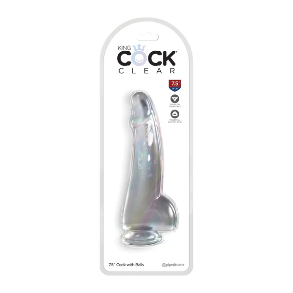 King Cock Clear 7.5" Cock w/Balls - Clear