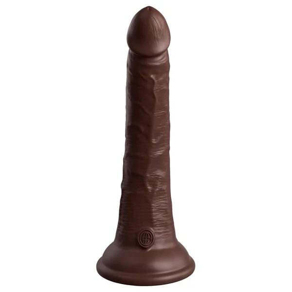 King Cock Elite Dual Density Silicone Dildo 7in – Chocolate
