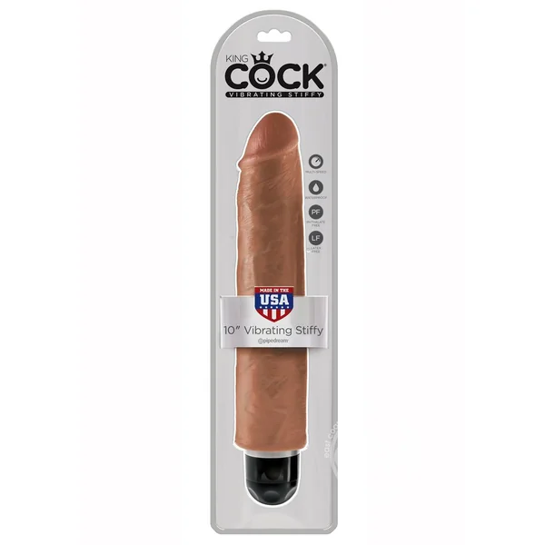 King Cock Tan Vibrating 10 inch Stiffy Dildo