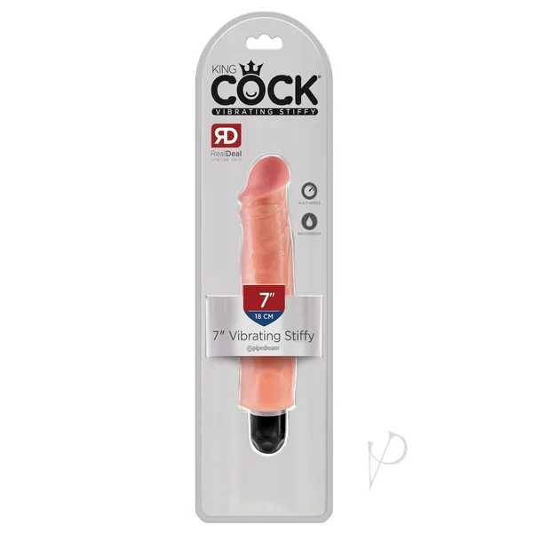 King Cock Vibrating Stiffy Dildo 7in - Vanilla