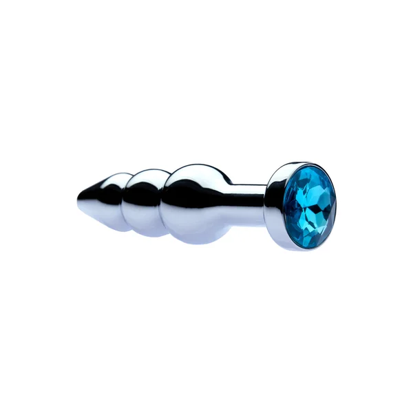 Kinki Range Jewelled Double Bulb Butt Plug – Light Blue – 10.6 cm