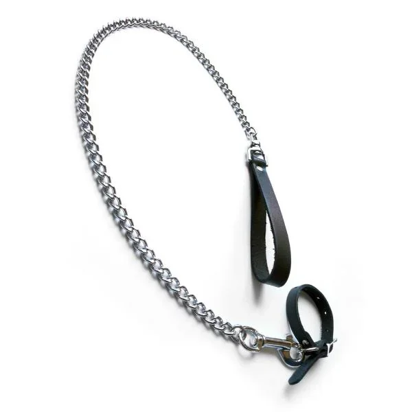 Kinklab Buckling Cock Ring and Chain Leash Set
