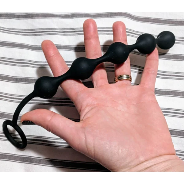 Kinx Onyx Anal Beads Flexible Silicone Black