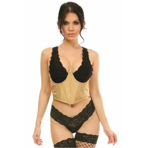 Lavish Gold Brocade Open Cup Waist Cincher
