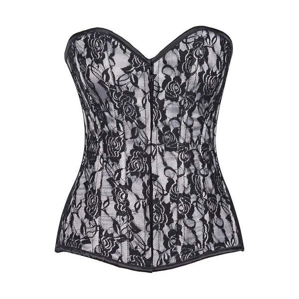 Lavish White Lace Front Zipper Corset
