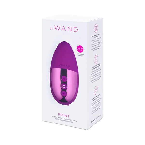Le Wand Chrome Point Rechargeable Silicone Mini Vibrator Dark Cherry