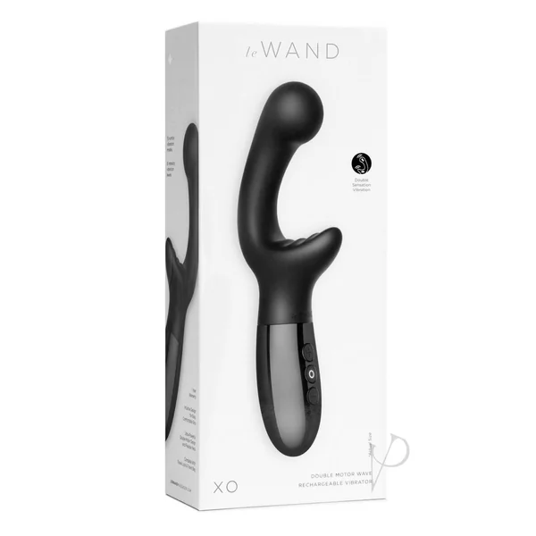 Le Wand XO Rechargeable Silicone Dual Stimulating Vibrator - Black