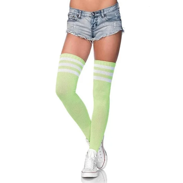 Leg Avenue Athlete Thigh Hi with 3 Stripe Top – OS – Green