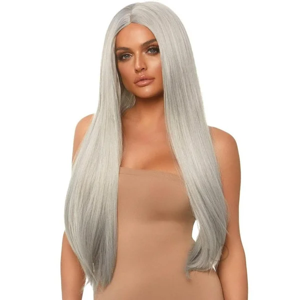 Leg Avenue Long Straight 33 Center Part Wig - OS - Grey